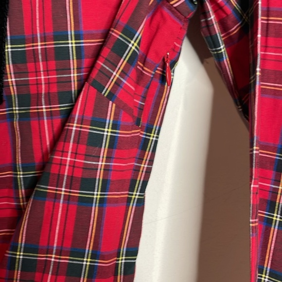 Sail to Stable | Women’s Red Plaid Dress Black Velvet Collar Size XXS NWT - Picture 4 of 9
